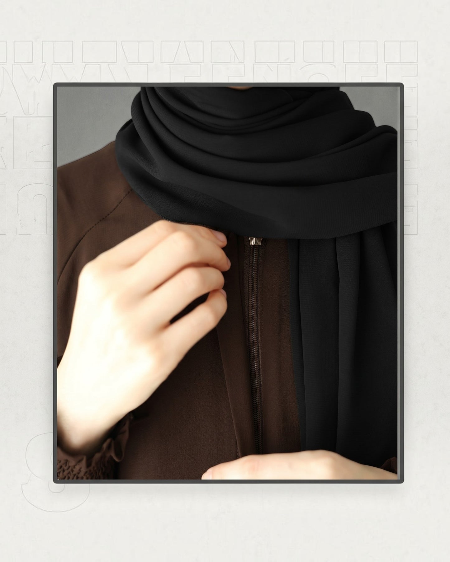 Front Open Abaya with Zipper Opening, Umbrella Flare and Matching Belt