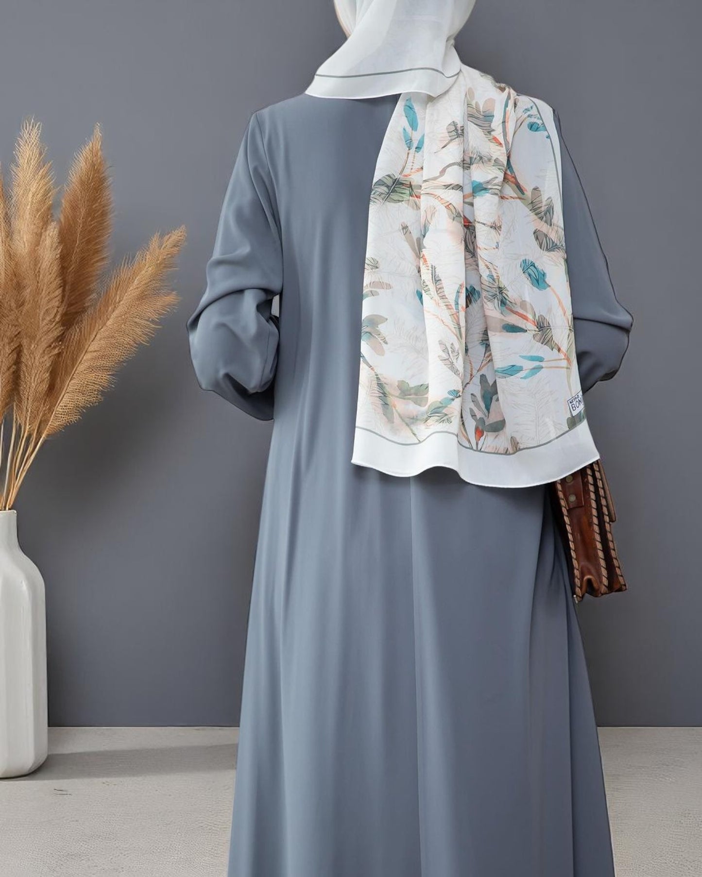 Simple & Elegant Firdaus Fabric Abaya with Pleats, Elasticated Cuffs, and Complimentary Hijab