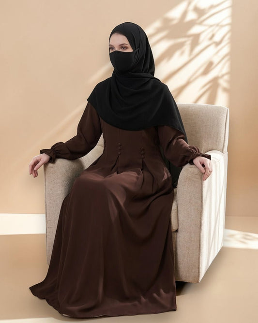 Mahram Brown Dress Abaya for Girls