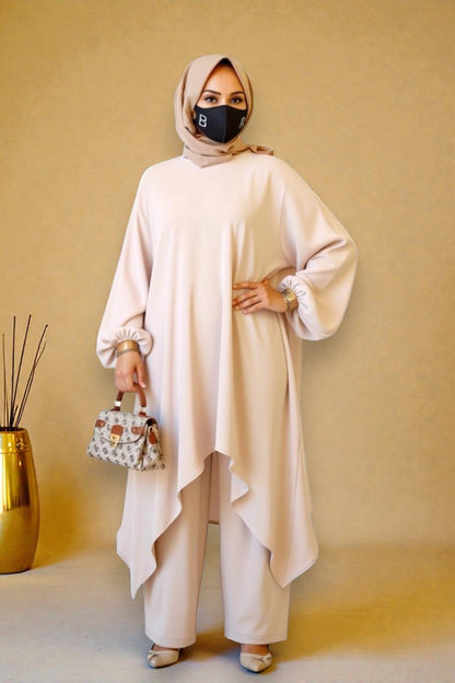 Loose Fit Co-Ord Set in Premium Firdaus Fabric with Hijab