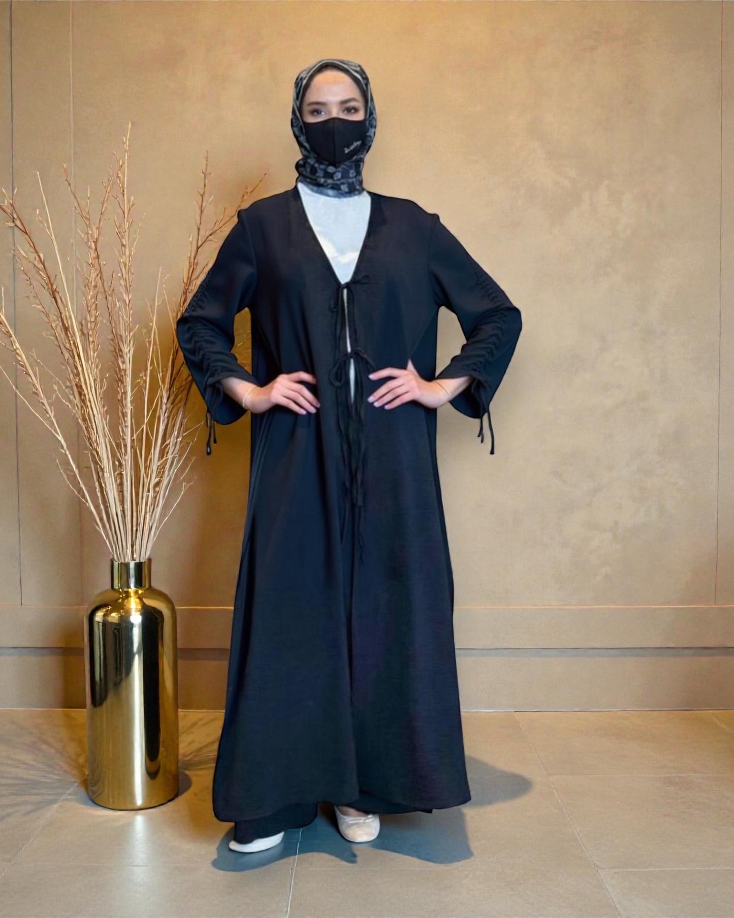 Full Length Open Abaya Fit Shrug in CYE Crush