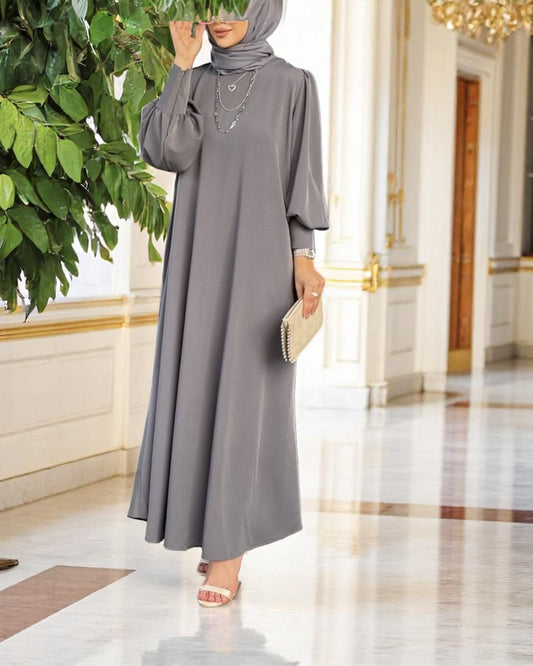 Simple Yet Elegant Abaya in Premium Praada Fabric with Cuff Sleeves and Matching Belt