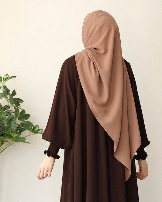 Turkish Style Front-Open Abaya with Full Zipper