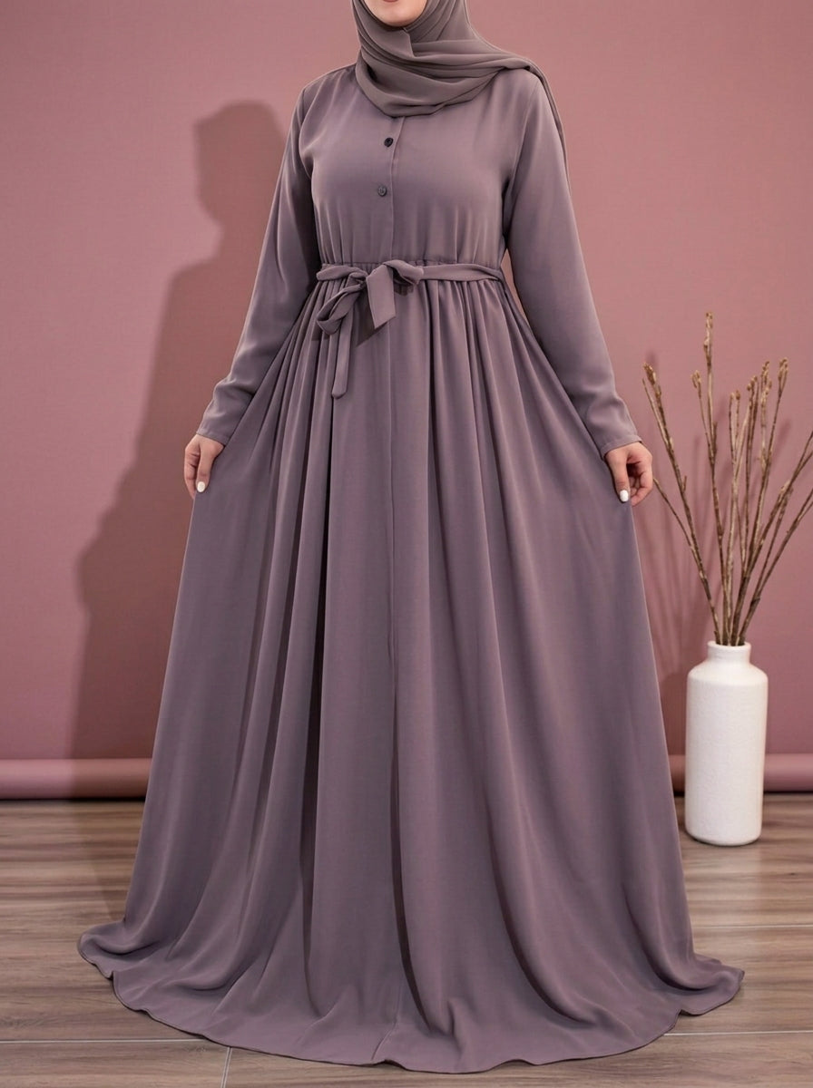 Stylish Umbrella Flare Mahram-Abaya with Matching Hijab