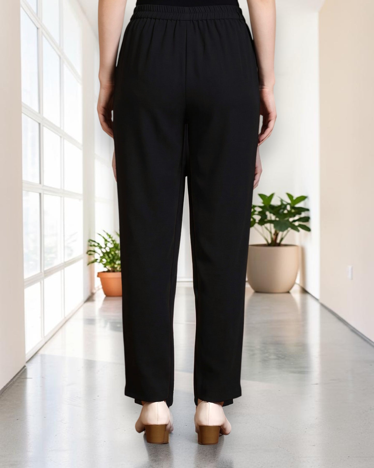 Women’s Formal Trousers with Elasticated Back Waist