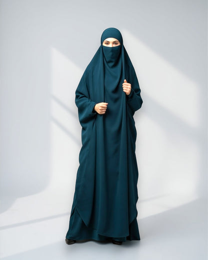 Full Length- Single Piece Jilbab With Adjustable Mouthpiece in Firdaus Fabric