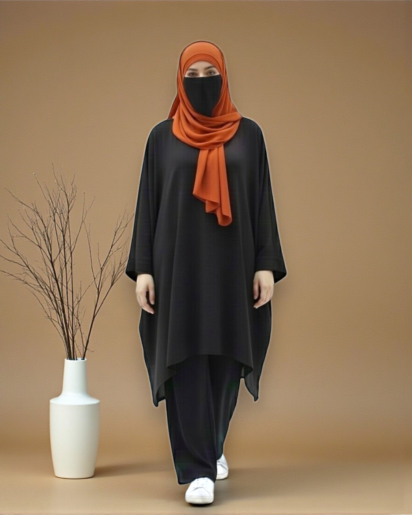 Kaftan Co-Ord Set in Premium Firdaus Fabric with Stole Hijab