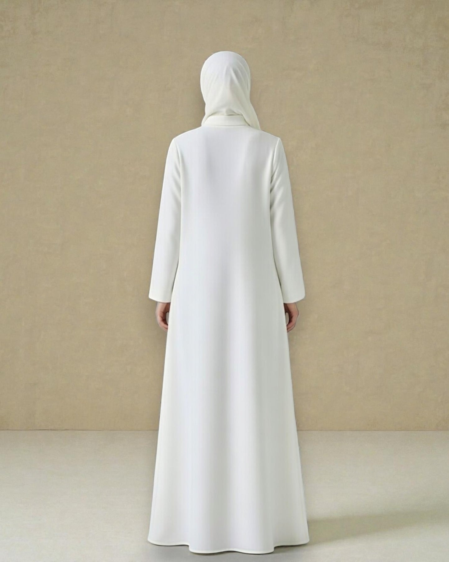 Elegant Front Open Abaya in Premium Firdaus Fabric with Full Zipper