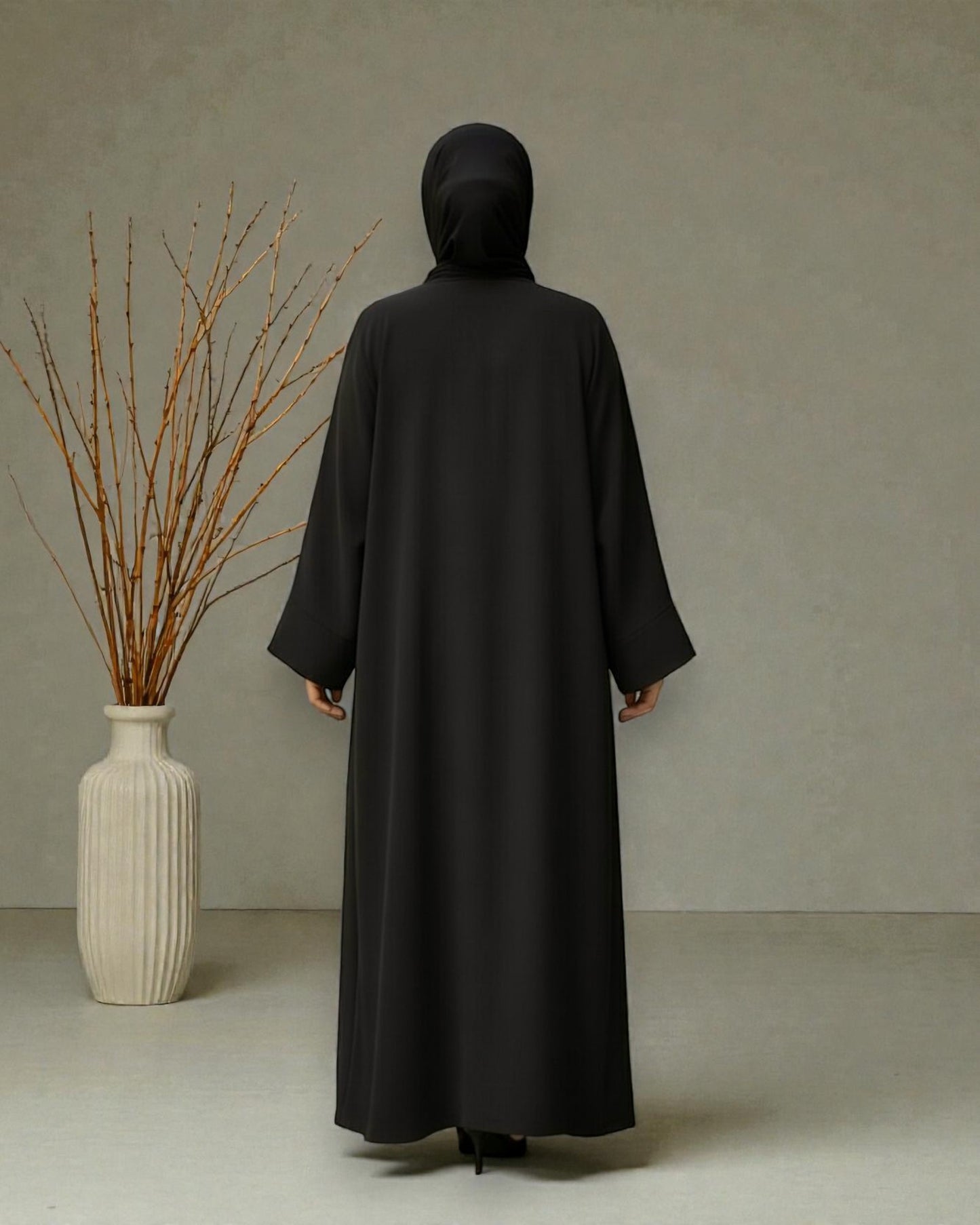 Premium Open Abaya Set for Women with Inner Dress and Matching Hijab