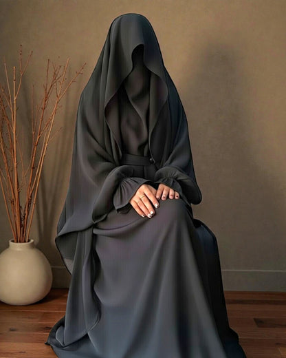 Graceful Saudi Jilbab Abaya in Premium Seltos Fabric