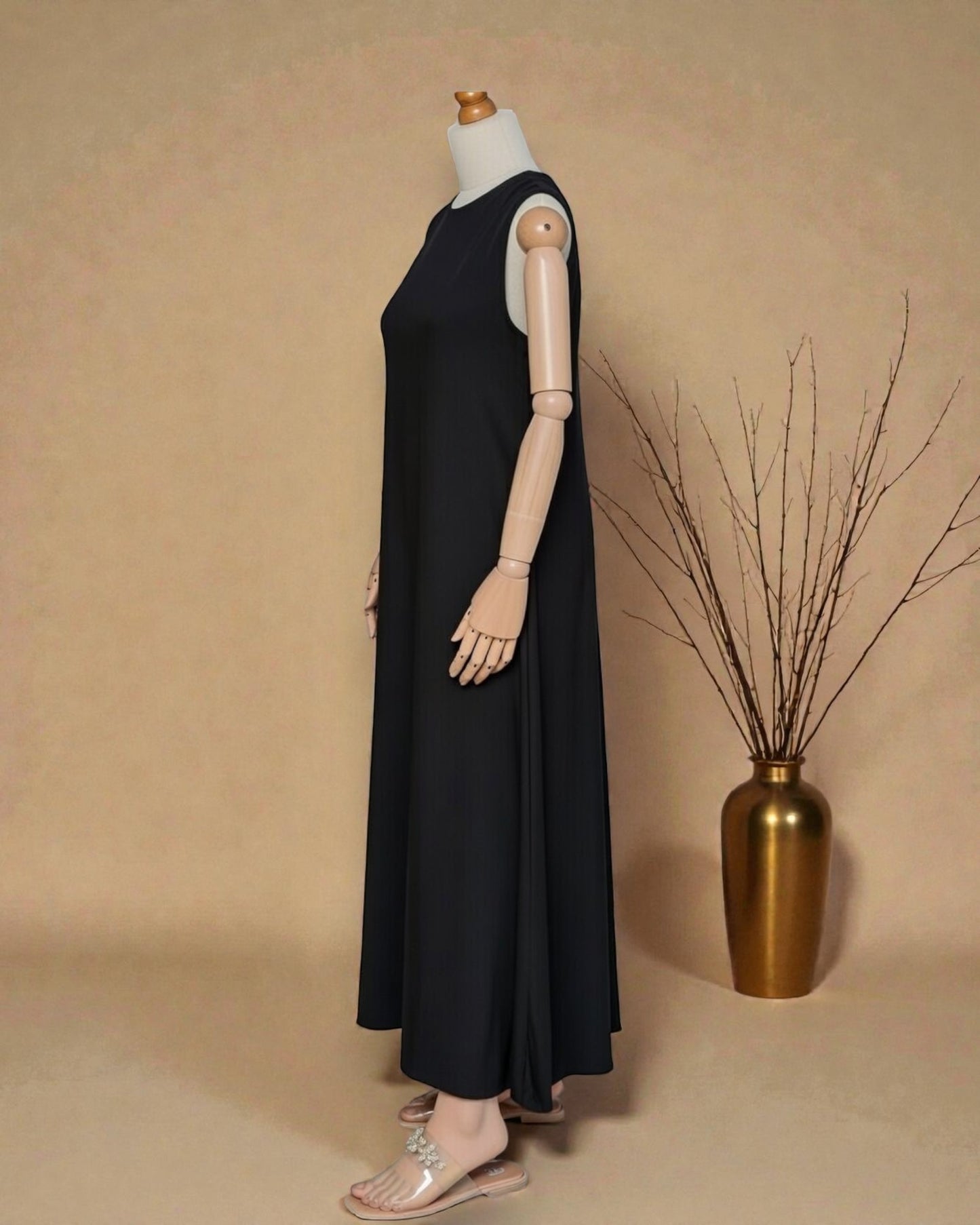 Sleeveless Inner Abaya in Premium Firdaus Fabric with Back Keyhole