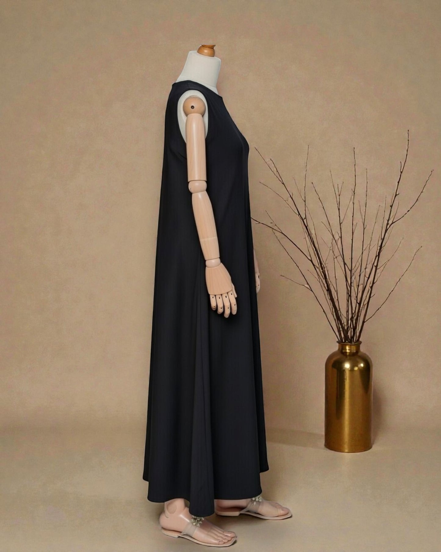 Sleeveless Inner Abaya in Premium Firdaus Fabric with Back Keyhole