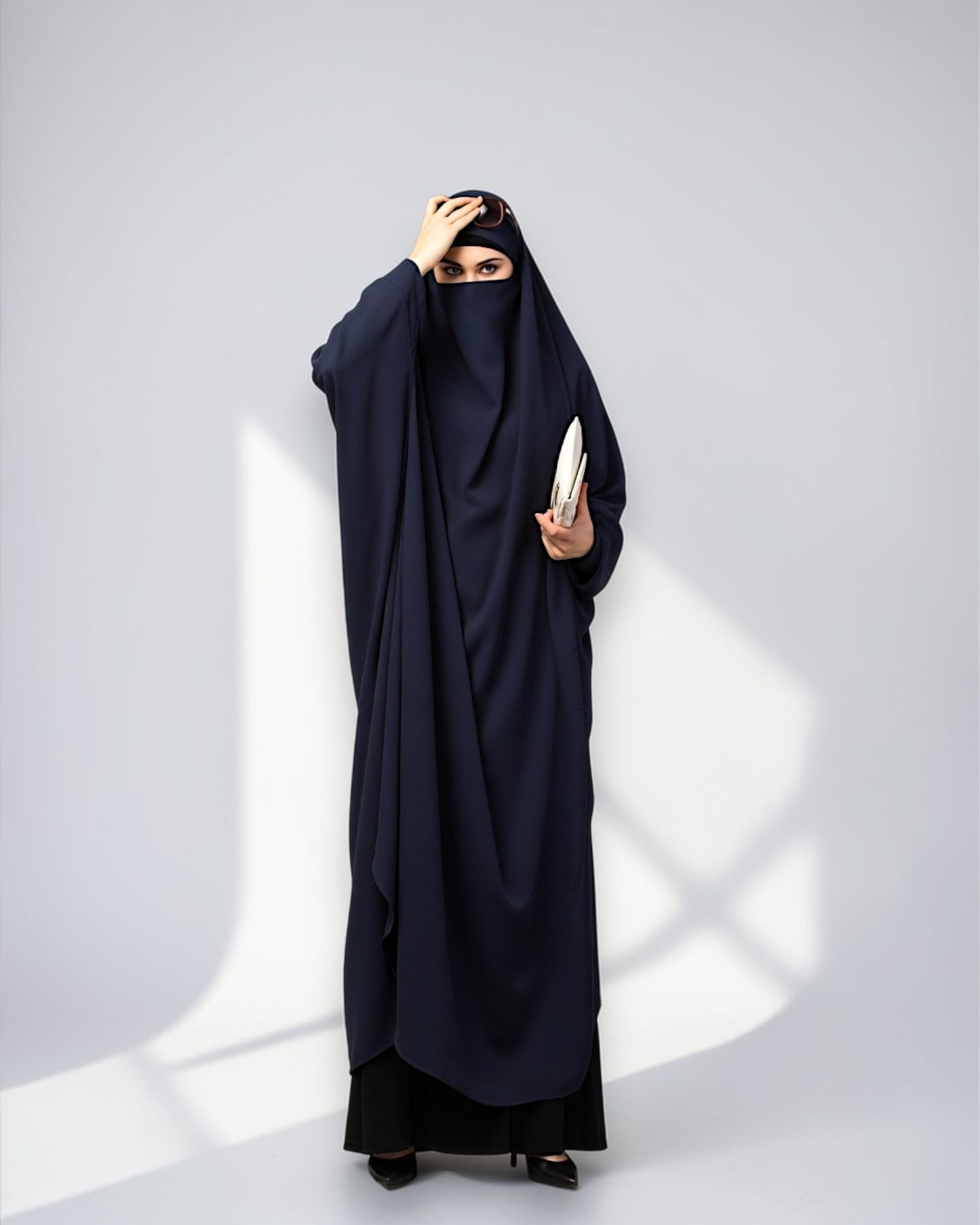 Full Length- Single Piece Jilbab With Adjustable Mouthpiece in Firdaus Fabric