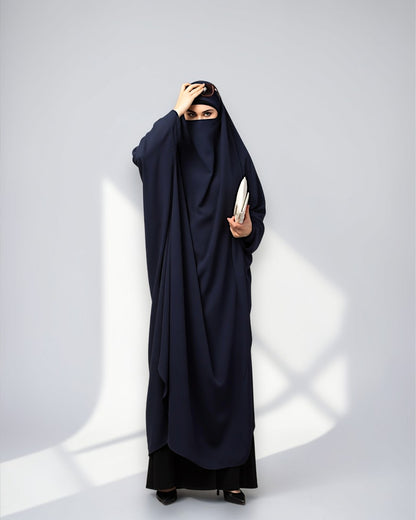 Full Length- Single Piece Jilbab With Adjustable Mouthpiece in Firdaus Fabric