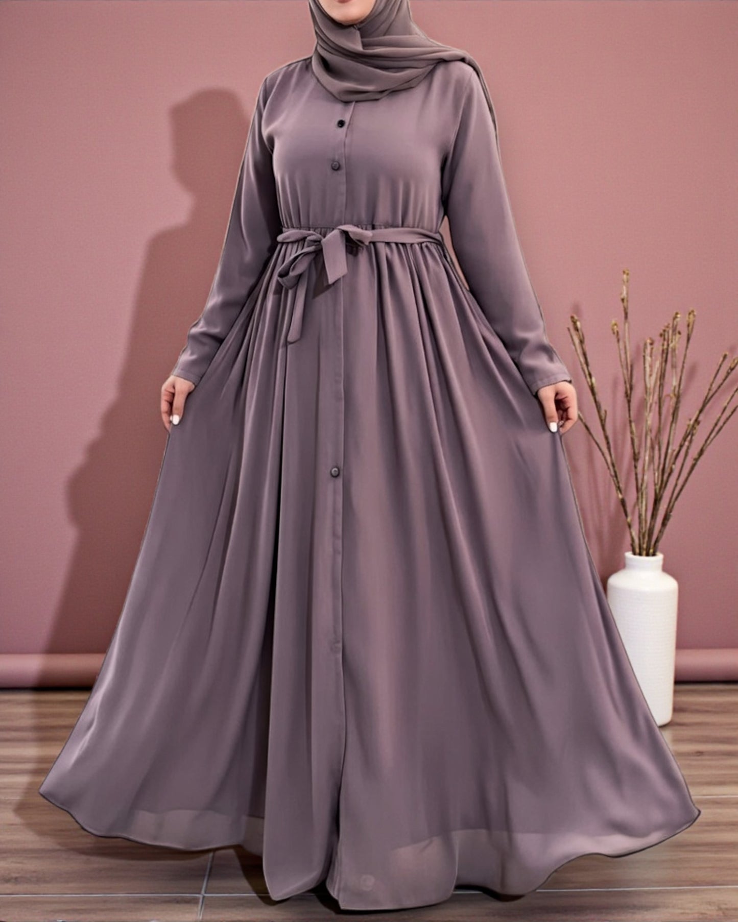 Stylish Umbrella Flare Mahram-Abaya with Matching Hijab