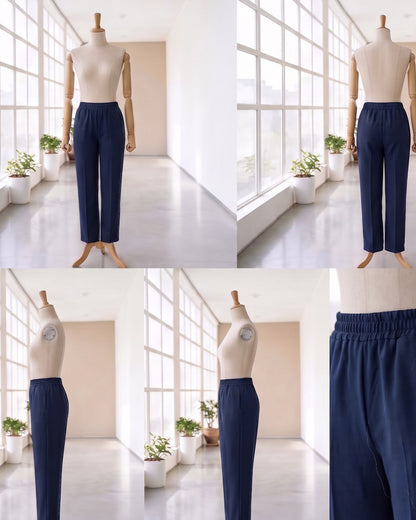 Women’s Trousers with Elasticated Waistband | Navy Blue