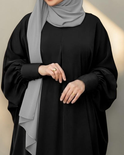 Black Kaftan Abaya with Cuff Sleeves