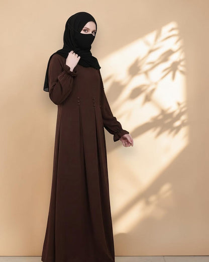 Mahram Brown Dress Abaya for Girls