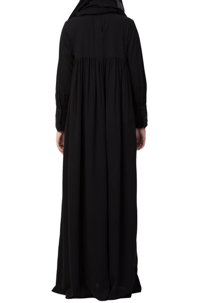 Lose Fit Abaya Like Dress With  Pearl Lace Work-Medium