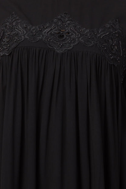 Lose Fit Abaya Like Dress With  Pearl Lace Work-Medium