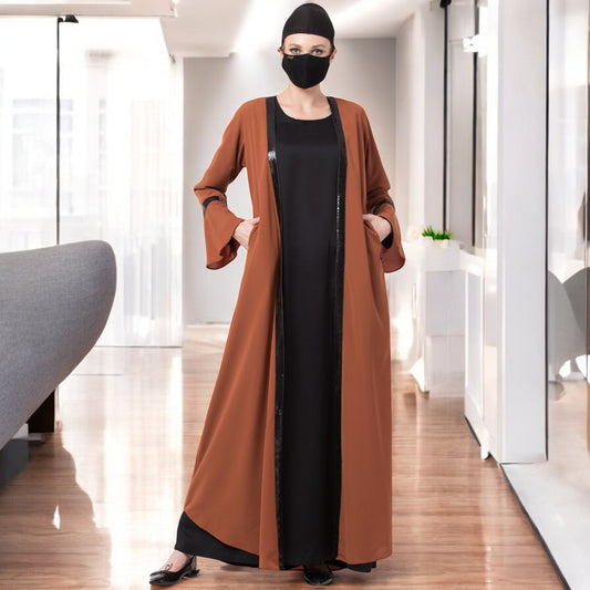 Bashariya-Two Piece Combo Of Mahram-Abaya And A Cardigan.