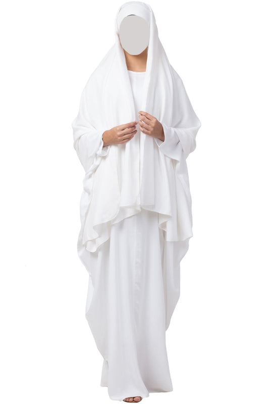 White kaftan and Irani Chadar Combo In Rayon Cotton Fabric