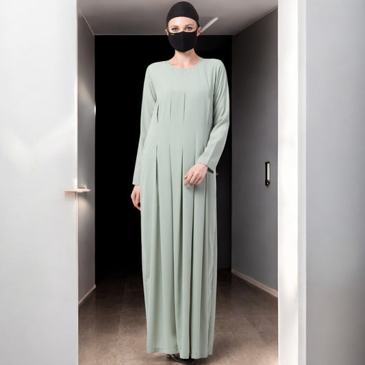 Bashariya-Modest Mahram-Abaya Dress With Inward Pleats
