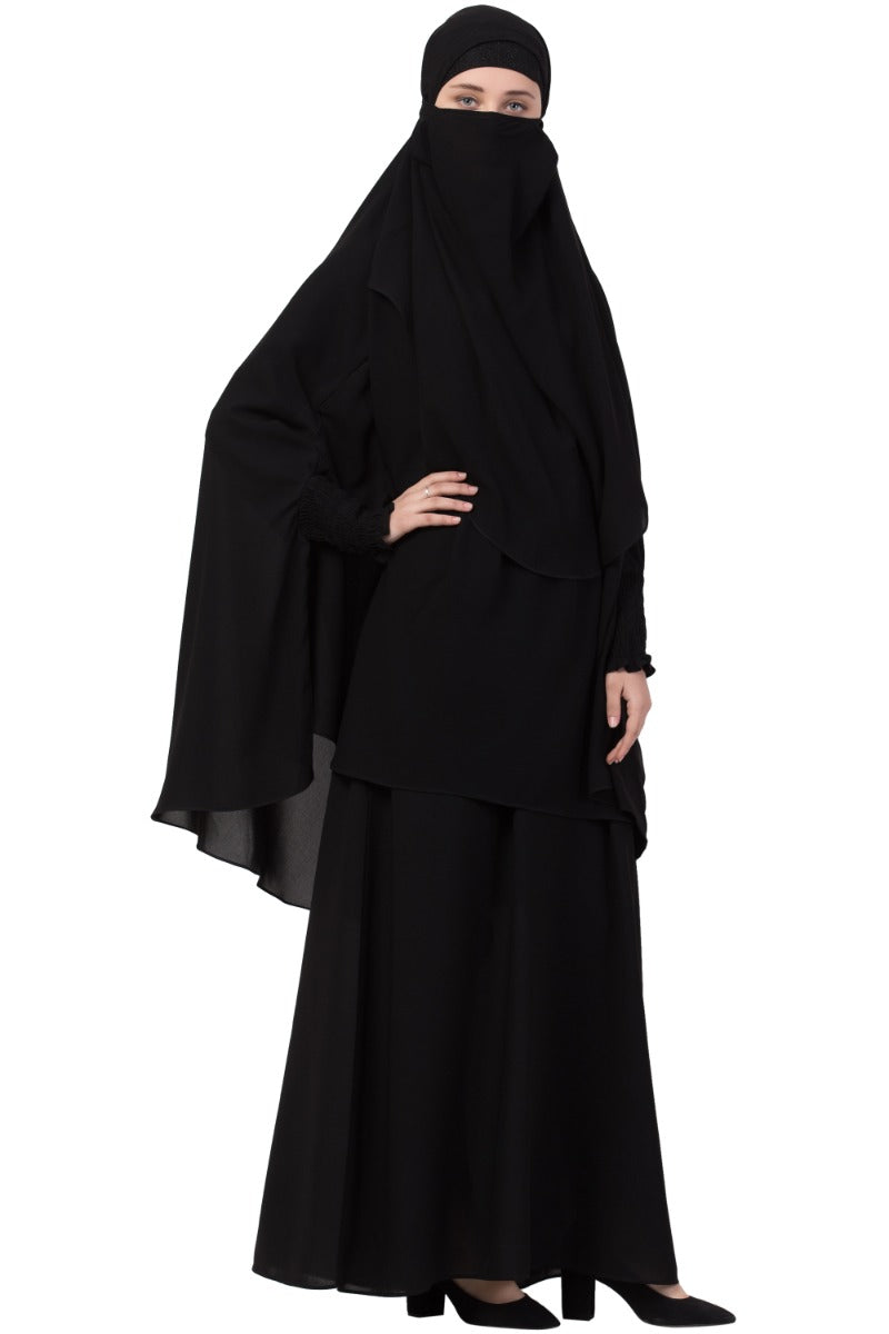 Mushkiya-Abaya Khimar Combo-Medium
