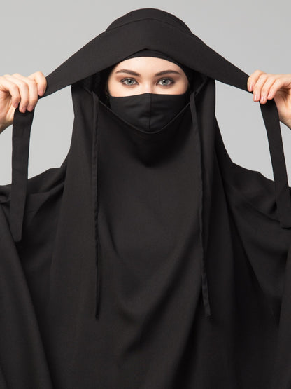 Full Length- Single Piece Jilbab With Adjustable Mouthpiece in Firdaus Fabric
