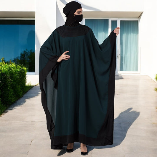 Bashariya-Elegant and Designer Kaftan Abaya With Thread work In Dual Color