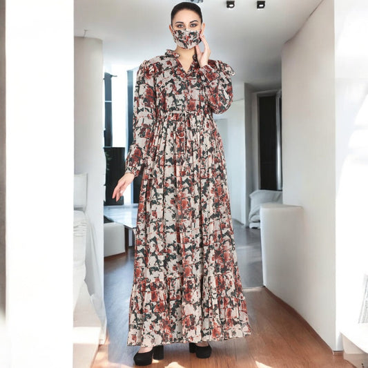 Bashariya-Modest and Pretty Dress Made In Printed Chiffon