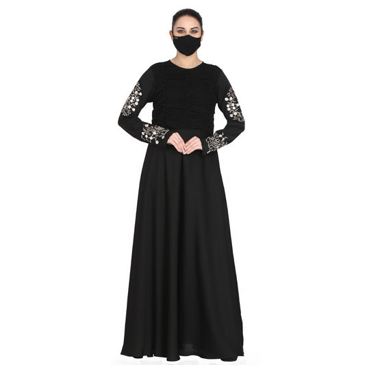 Bashariya-Designer Dress In Abaya Fit With Embroidery
