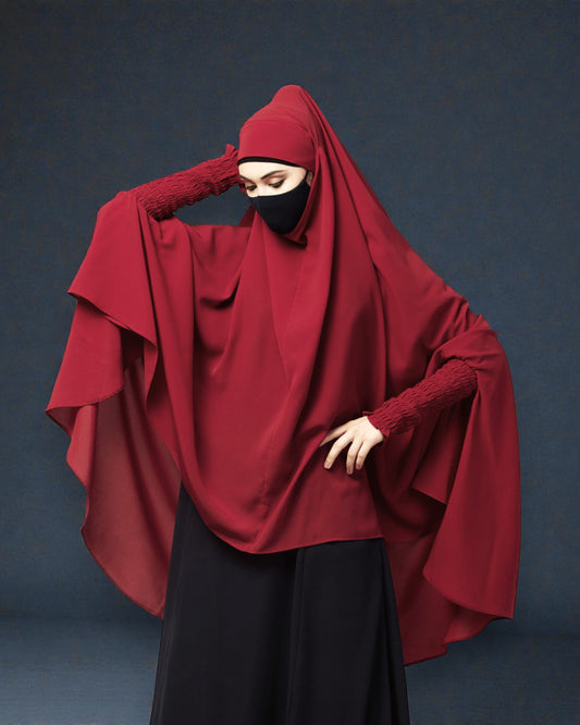 Khimar-Long Prayer Hijab With Mouth-Piece