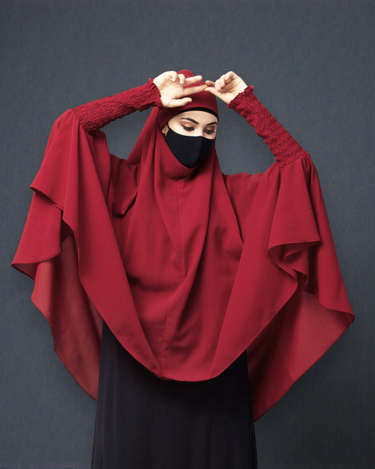 Khimar-Long Prayer Hijab With Mouth-Piece