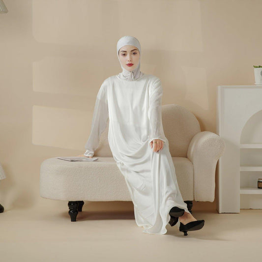 Luxurious Three-Piece Mahram-Abaya Set with Designer Sleeves