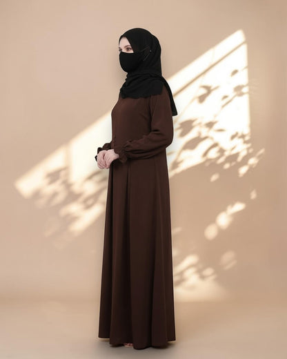 Mahram Brown Dress Abaya for Girls