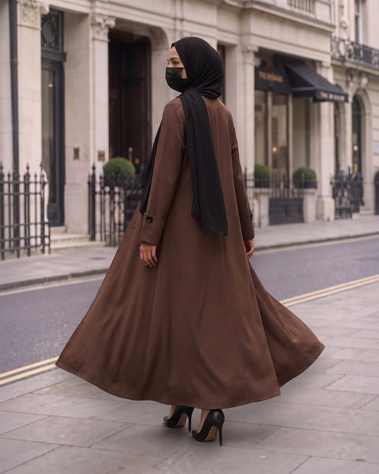 Premium Coat Style Abayas without Lining | Brown