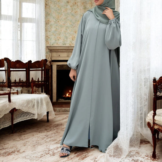 Designer Abaya with Concealed Zipper and Inward Pleats