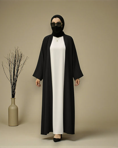 Premium Open Abaya Set for Women with Inner Dress and Matching Hijab