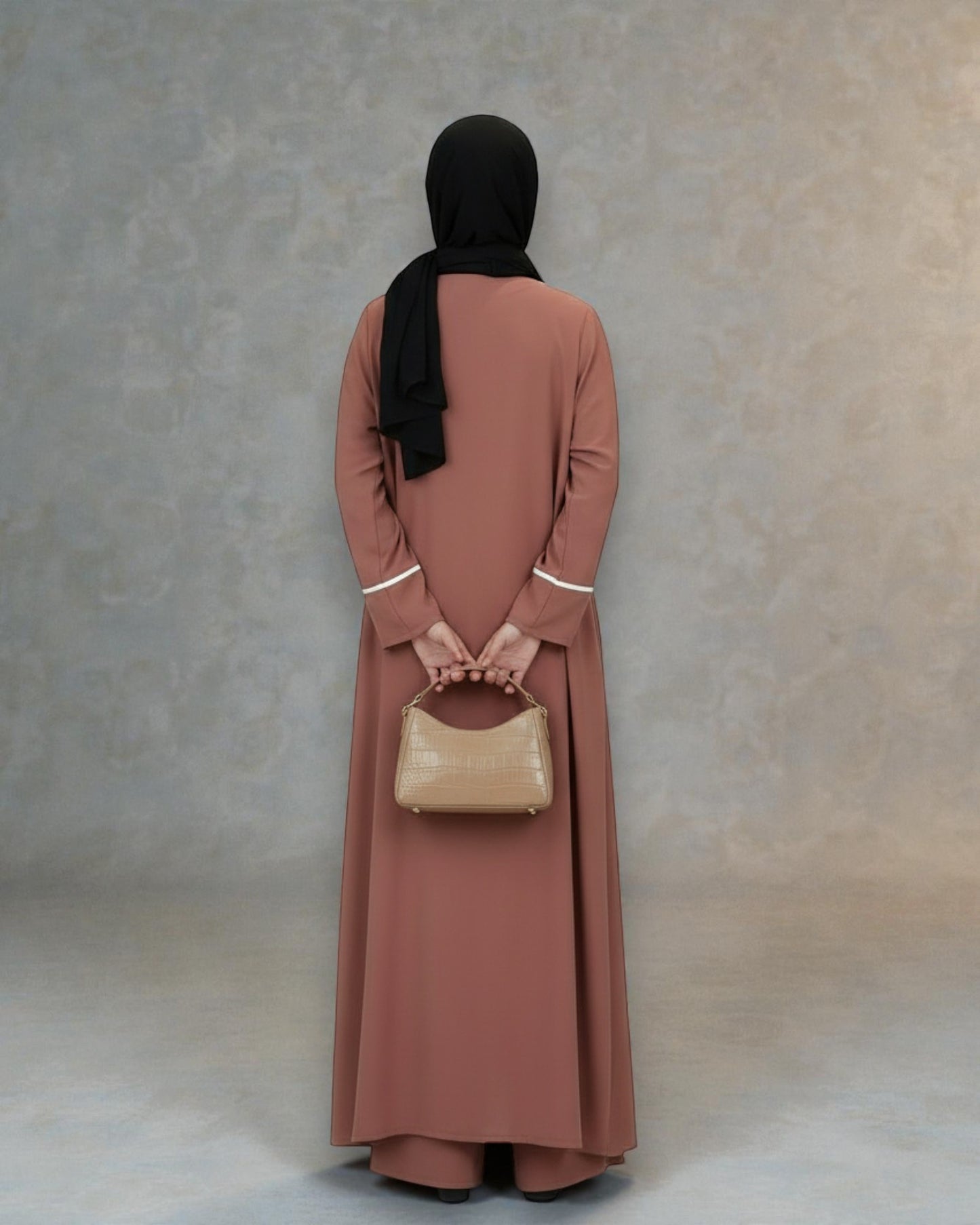 4-Piece Piping Co-Ord Set with Open Shrug & Hijab