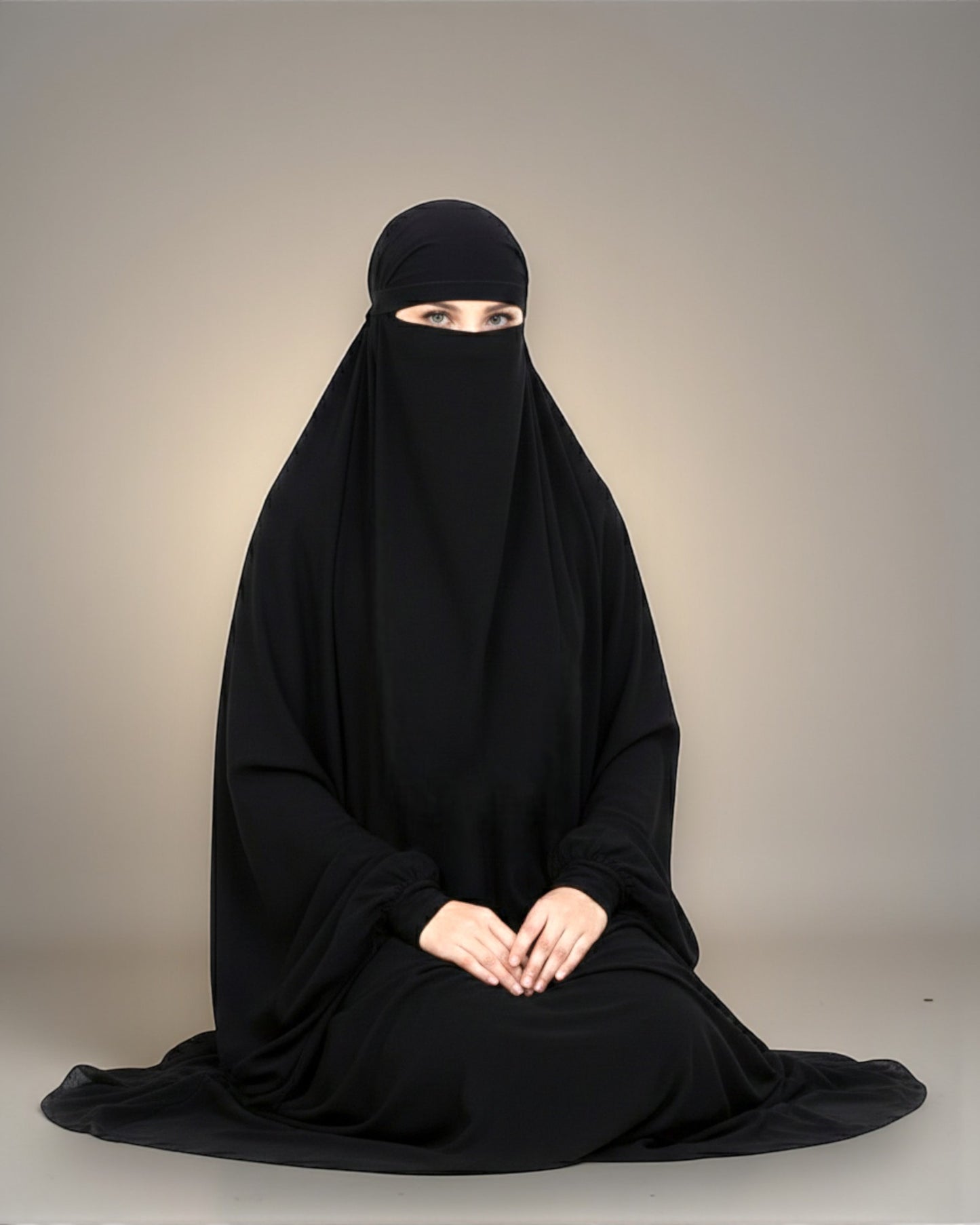 Full Length- Single Piece Jilbab With Adjustable Mouthpiece in Firdaus Fabric