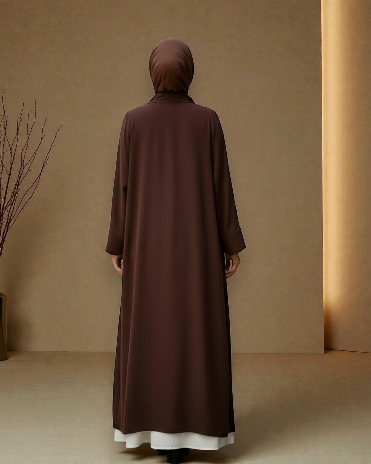 Premium Open Abaya Set for Women with Inner Dress and Matching Hijab