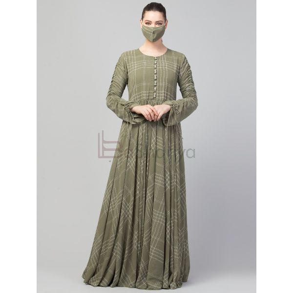 Grey Readymade Gown In Georgette Fabric YD61 – ShreeFashionWear