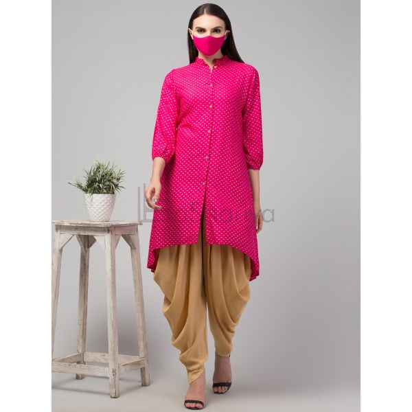 Beautiful kurti with dhoti style pant. | Kurti designs party wear, Indian  attire, Clothes for women