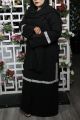 Charming Black Front Open abaya with White Lace
