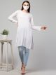 Versatile Solid Rayon Long Top: Enhance with Attached Belt