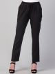 Cotton Blend High Rise Trousers for Women