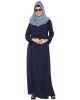 Abaya Dress With Multi Layered Yoke-Blue