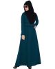 Abaya Dress With Multi Layered Yoke-TEAL