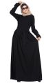 Simple Yet Very Elegant Dress Abaya with Matching Belt-Black